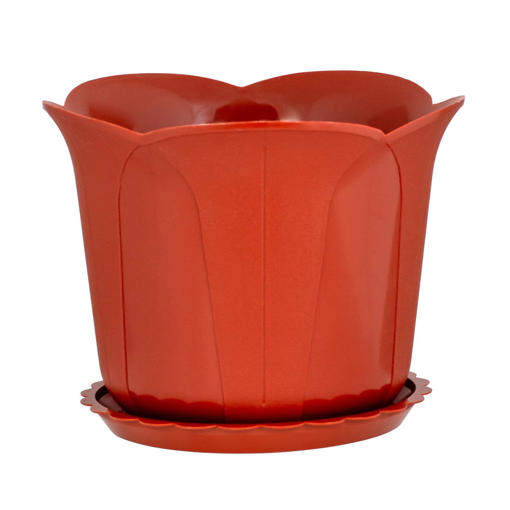 Горщик для квітів Ekodeo з піддоном, теракотовий, 2 л (P88906BR)